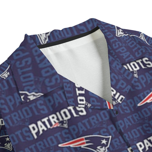 New England Football Game Day All-Over Print Men's Faux Linen Hawaiian Shirt