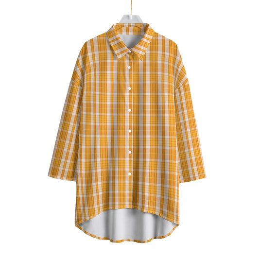 Tennessee Tartan Plaid Volunteers Women's Chiffon Shirt With Elbow Sleeve