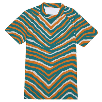 Miami Football Game Day All-Over Print Men's Tight Surf Clothing With Half Sleeves