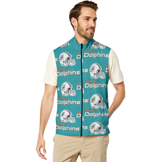 Miami Football Game Day All-Over Print Men's Stand-up Collar Vest