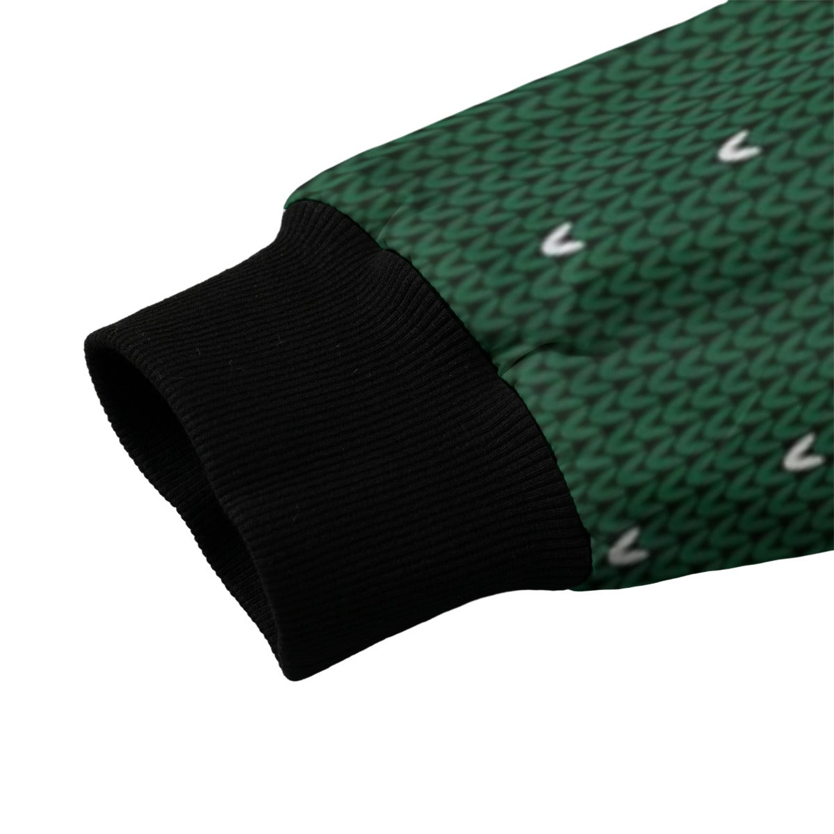 Urban Legend Snow Christmas Knitted Pattern Winter Green Fleece Bomber Jacket