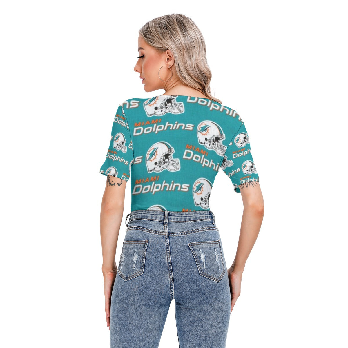 Miami Football Game Day All-Over Print Women's Short Sleeve Bodysuit