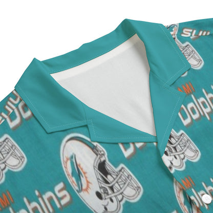Miami Football Game Day All-Over Print Men's Hawaiian Rayon Shirt | 115GSM Rayon