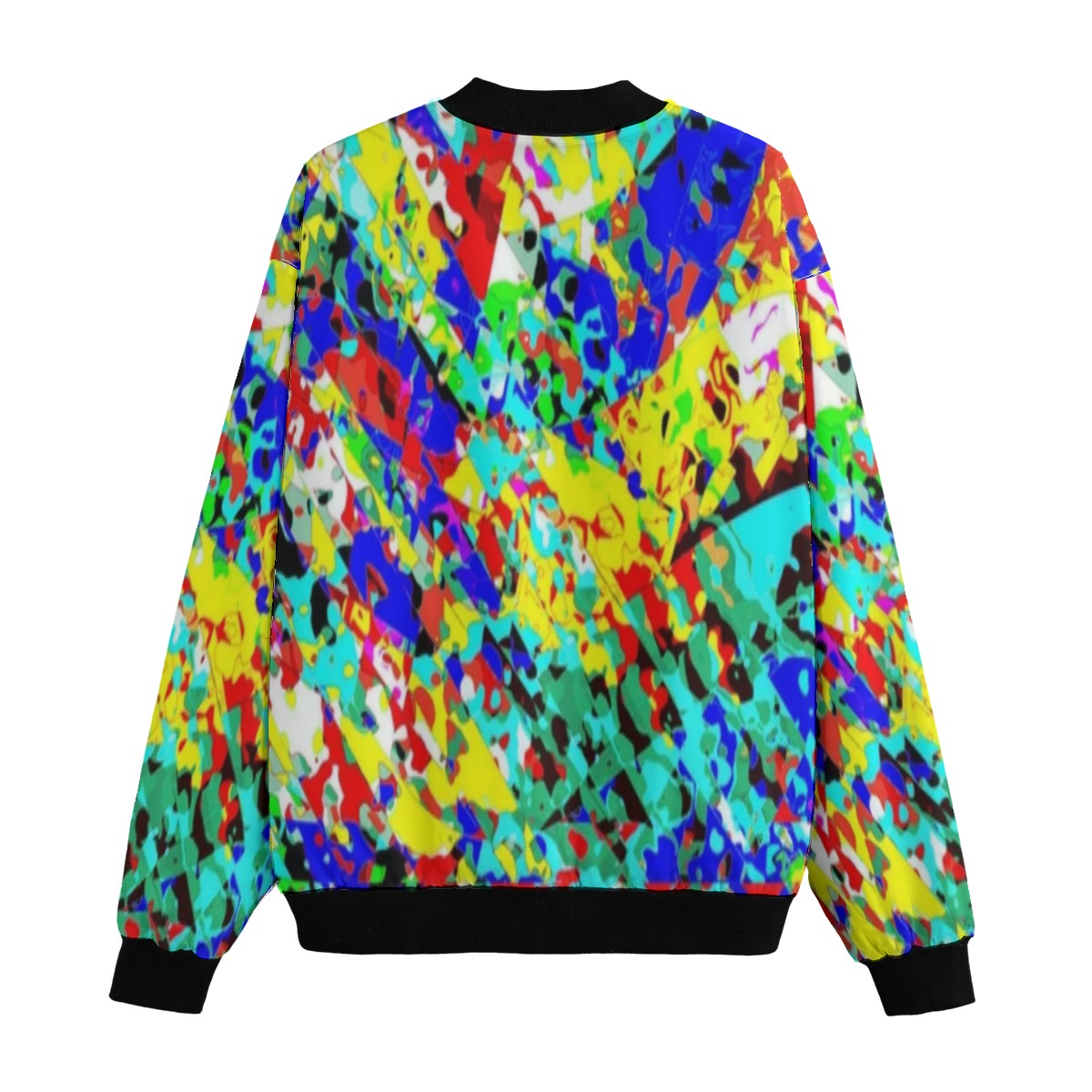 Graffiti Explosion Festive Decoration Colorful Abstract Seamless Fleece Bomber Jacket – Urban Street