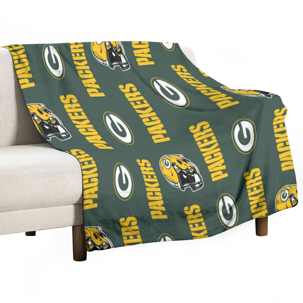 Green Bay Football Game Day Single-Side Printing Flannel Blanket