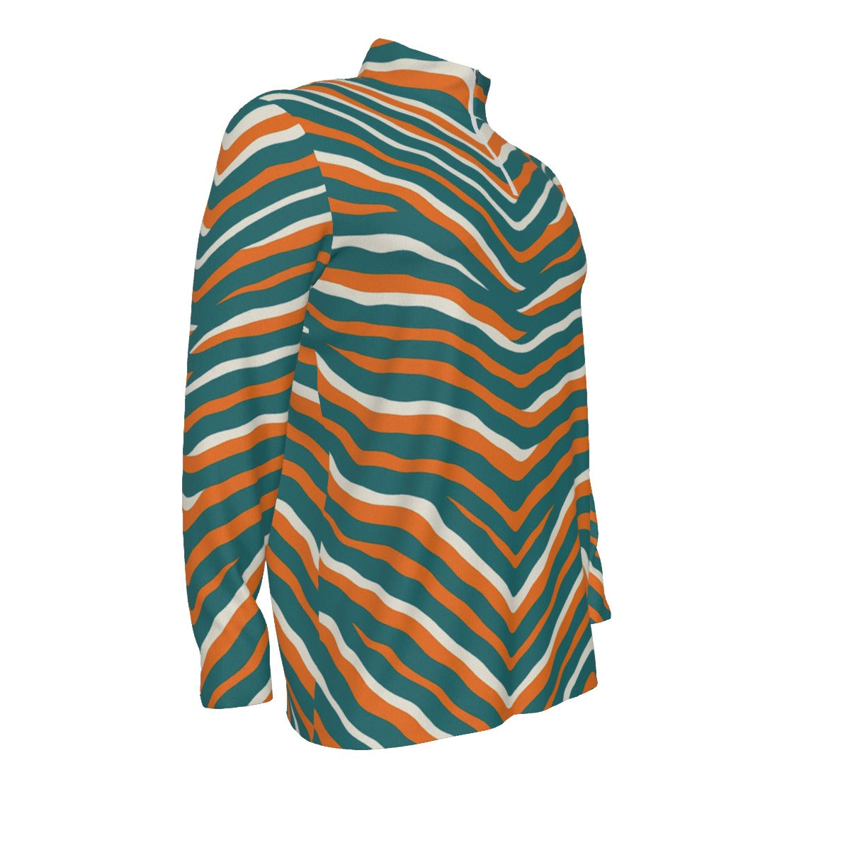 Miami Football Game Day All-Over Print Men's Sports Collar Jersey With Long Sleeve| Interlock