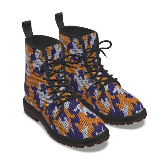 Urban Legend Louisiana Purple and Gold Camo Martin Short Boots – Tigers-Inspired College Streetwear