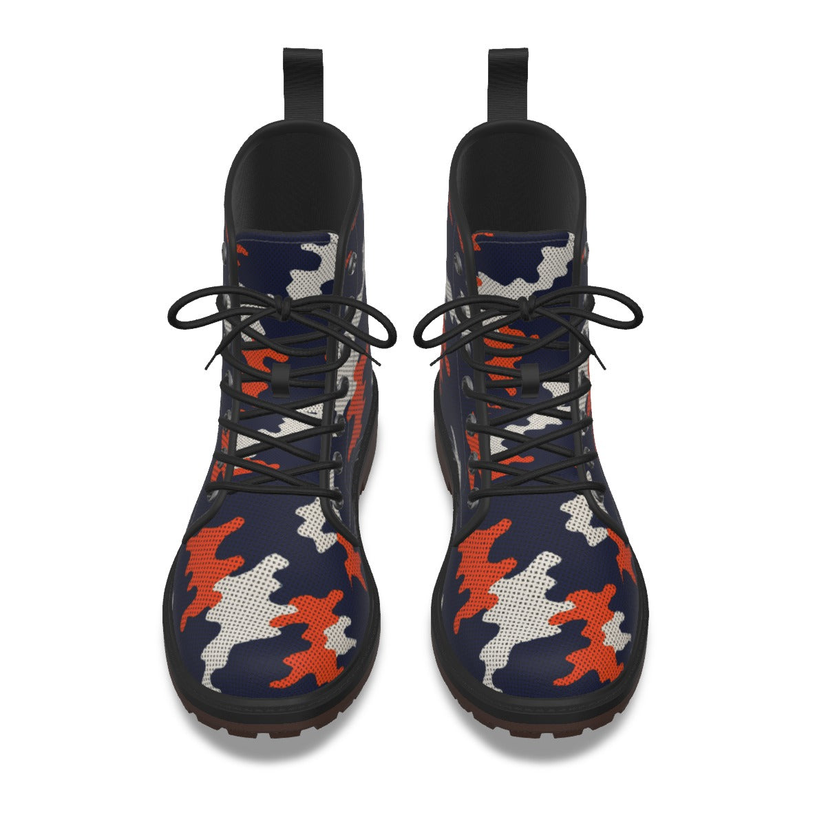 Urban Legend Illinois Urbana Orange and Blue Camo Martin Short Boots – Fighting Illini-Inspired Stre