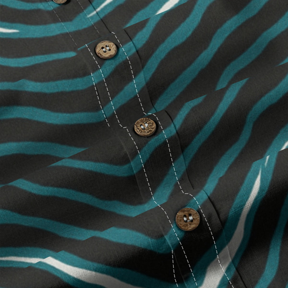 Philadelphia Football Game Day All-Over Print Men's Casual Lapel Long Sleeve Shirt|125GSM Cotton
