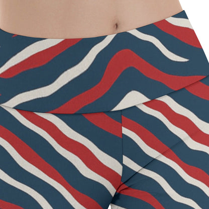 New England Football Game Day All-Over Print Women's Reversible High-Waisted Yoga Pants