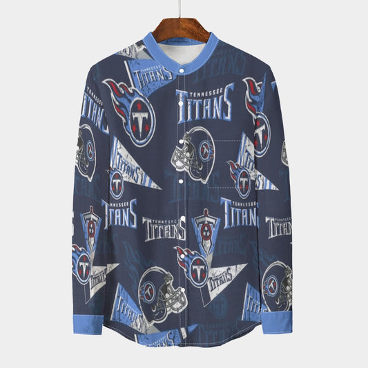 Urban Legend Tennessee Titans Stand Collar Shirt With Long Sleeve | 110GSM Imitation Flax