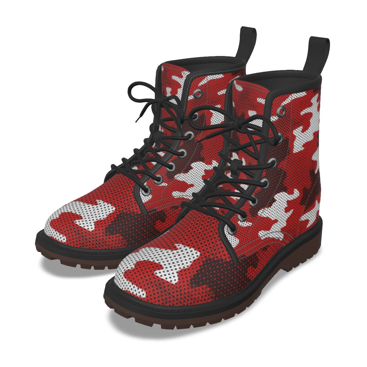 Urban Legend Indiana Bloomington Crimson and White Camo Martin Short Boots – Hoosiers-Inspired Colle