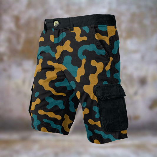 Urban Legend Jacksonville Jaguars Teal Black Gold Camo Cargo Shorts