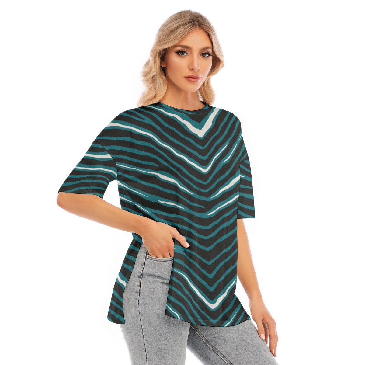 Philadelphia Football Game Day All-Over Print Women's Short Sleeves T-shirt With Hem Split