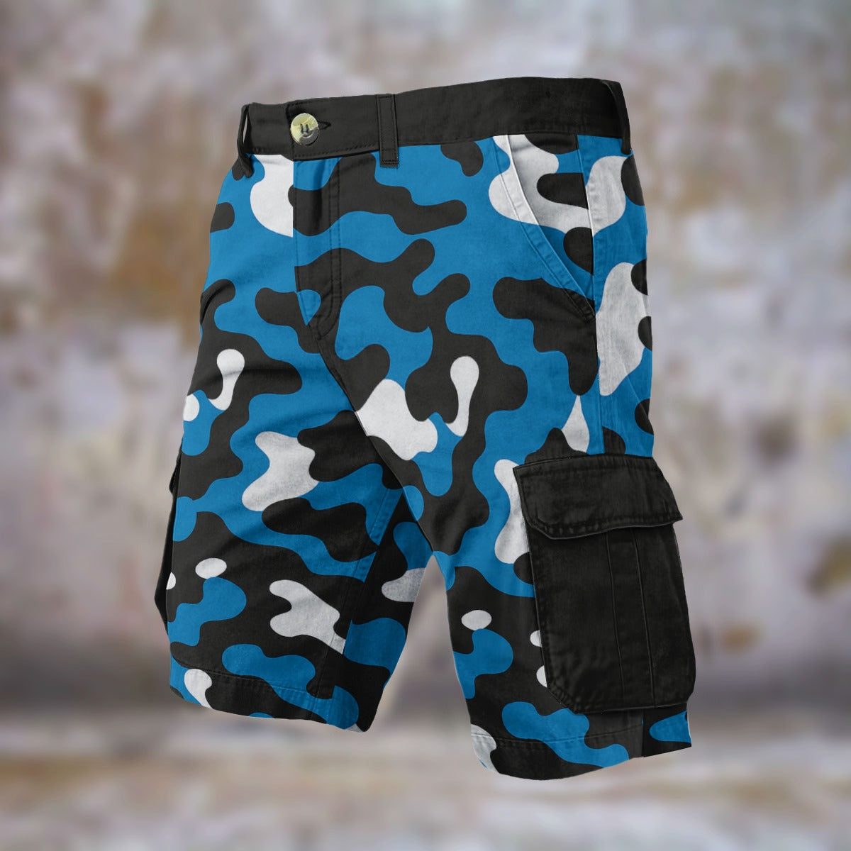 Urban Legend Carolina Panthers Black Blue Silver Camo Cargo Shorts