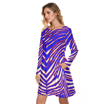 Buffalo Bills Zubaz Women's Round Neck Dress|190GSM Cotton