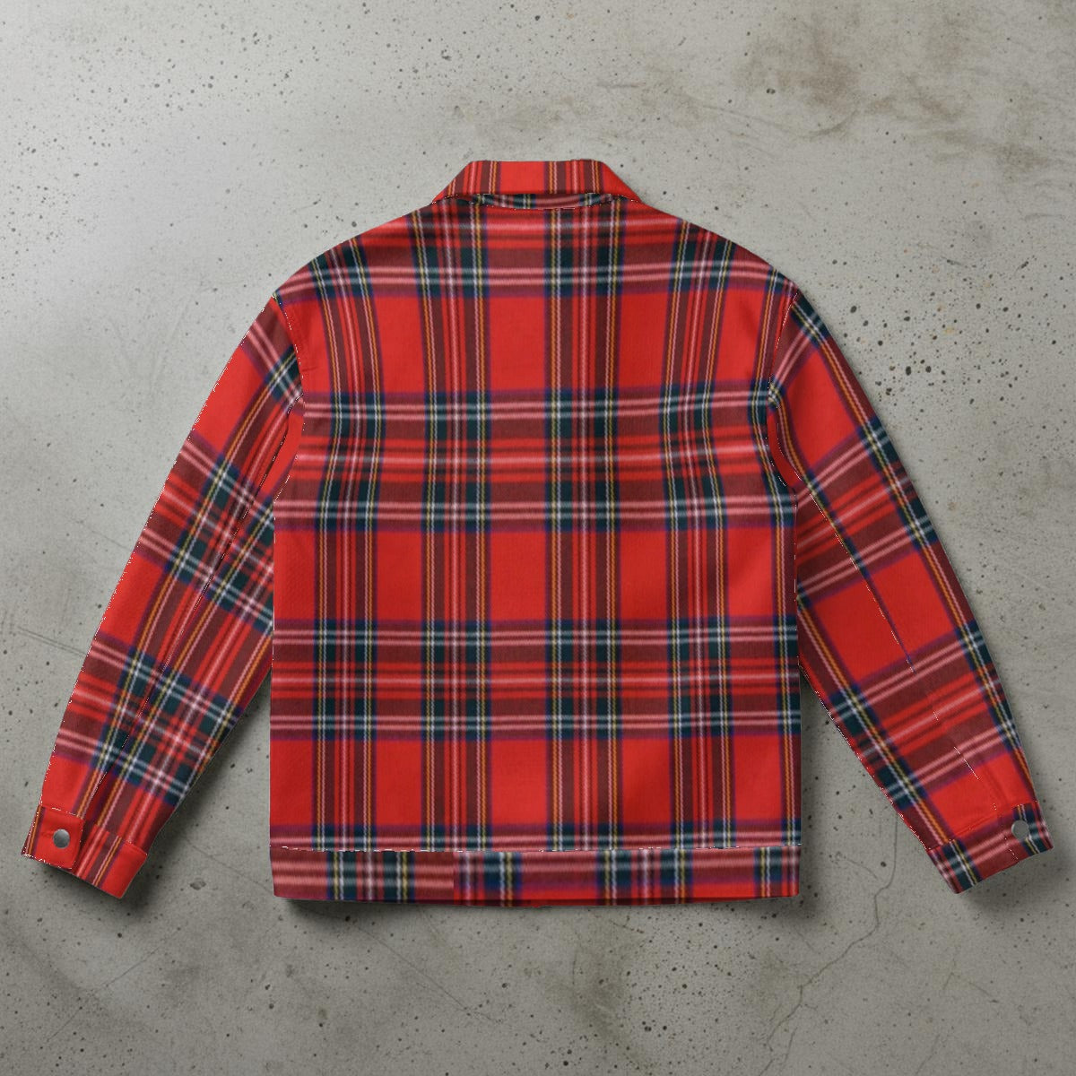 Red Royal Stewart tartan plaid Unisex Collared Jacket