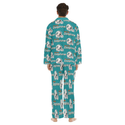Miami Football Game Day All-Over Print Men's Lapel Pajama Set