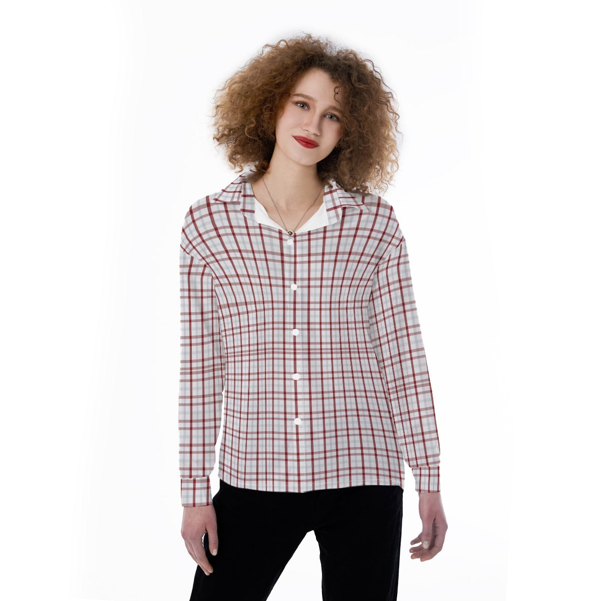 Indiana Tartan Plaid Bloomington  Hoosiers Women's Satin Shirt