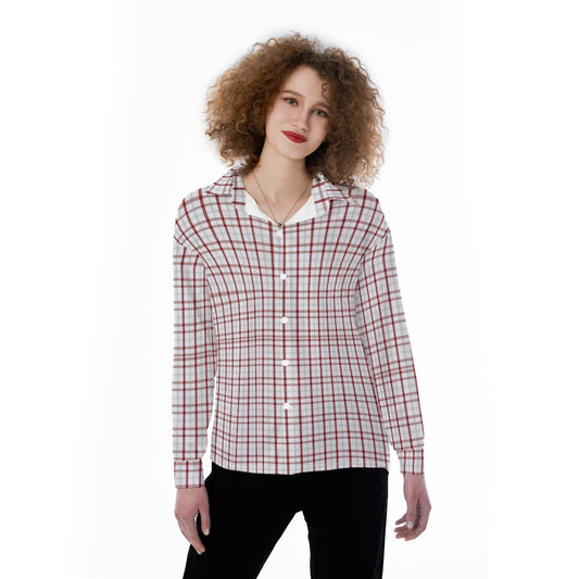 Indiana Tartan Plaid Bloomington  Hoosiers Women's Satin Shirt