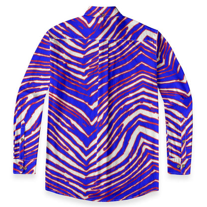 Buffalo Bills Zubaz Men's Casual Lapel Long Sleeve Shirt|125GSM Cotton