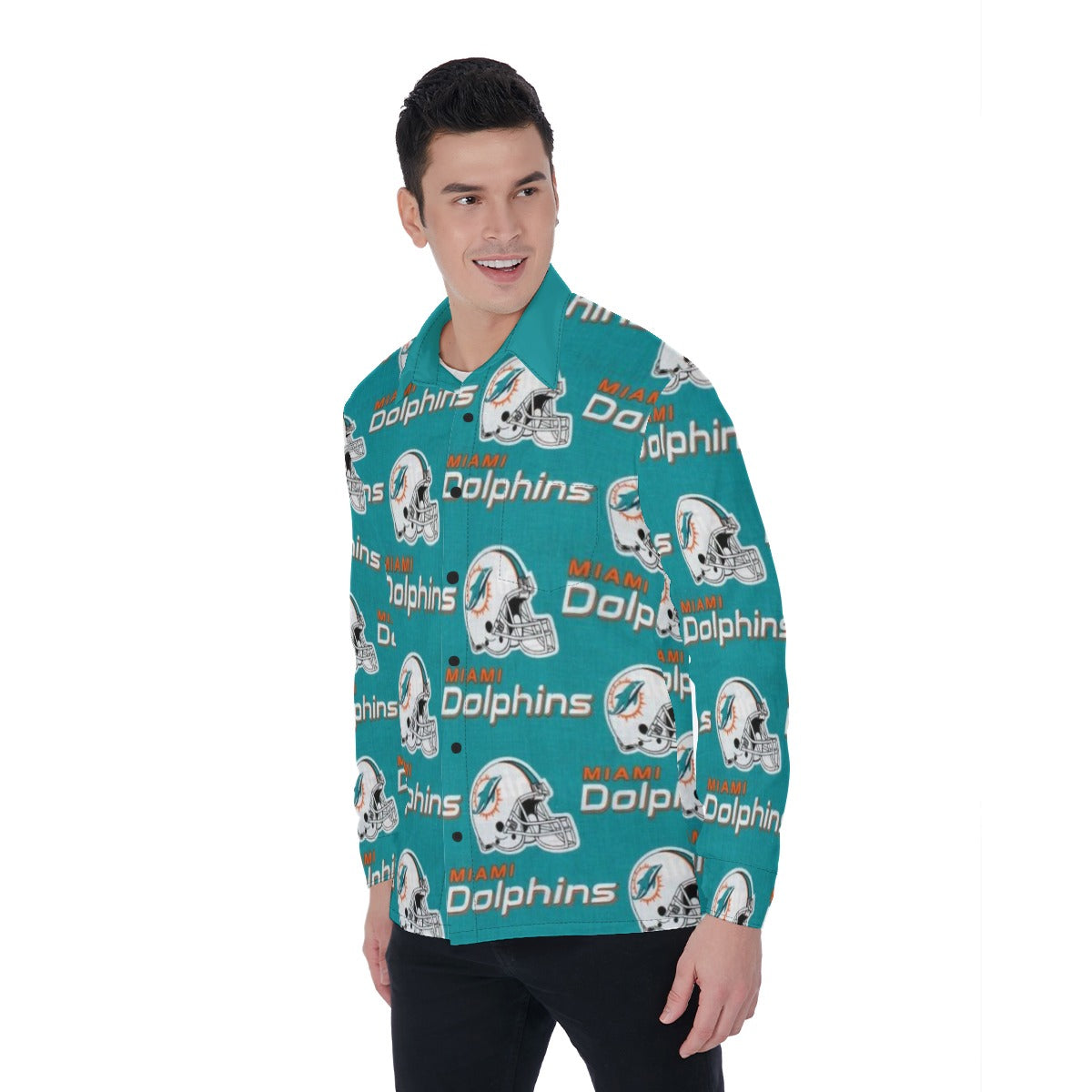 Miami Football Game Day All-Over Print Men's Long Sleeve Shirt