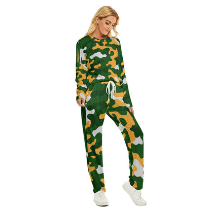 Green Bay Football Game Day All-Over Print Women's Pajama Suit
