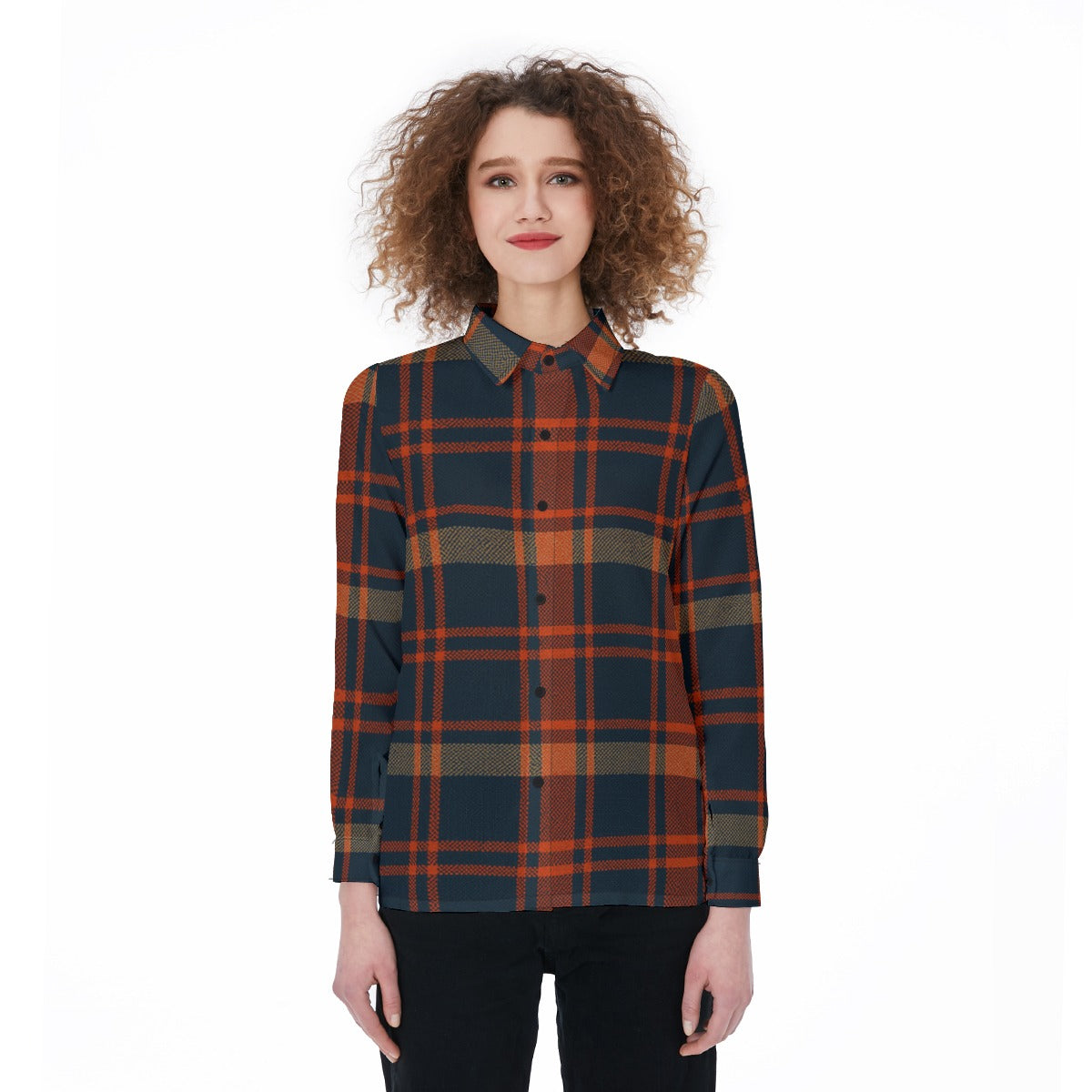 Auburn - Tigers Tartan Plaid Women's Elastic-Back Shirt