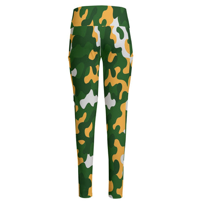 Green Bay Football Game Day All-Over Print Women's High Waist Leggings With Side Pocket
