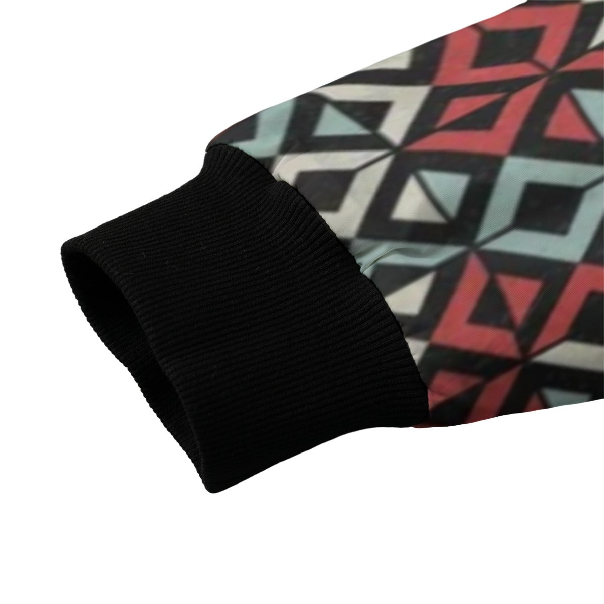 BoomBox Vibes Geometric Generative Computational Fleece Bomber Jacket – Futuristic Streetwear