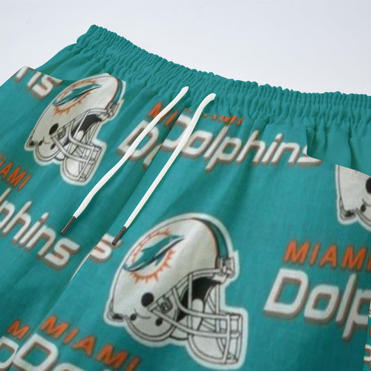 Miami Football Game Day All-Over Print Unisex Straight Casual Pants | 245GSM Cotton