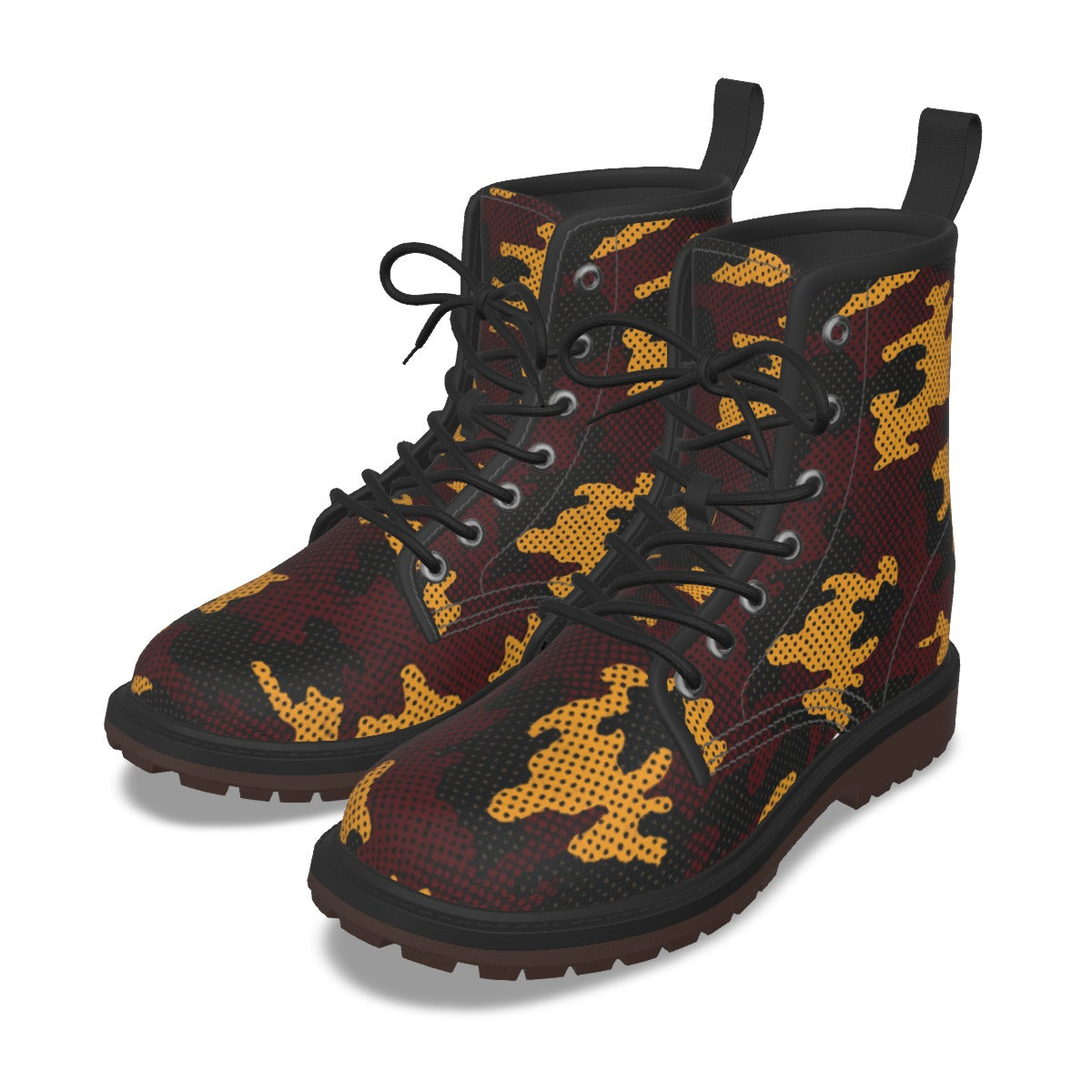 Urban Legend Missouri Black and Gold Camo Martin Short Boots – Tigers-Inspired College Streetwear fo