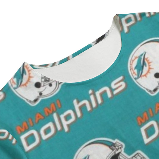 Miami Football Game Day All-Over Print Women's T-shirt Set With Short Sleeve