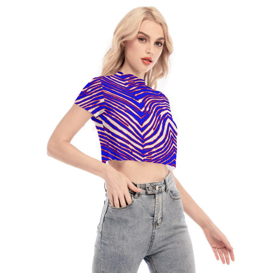 Buffalo Bills Zubaz Women's Short Sleeves Mesh Crop Top