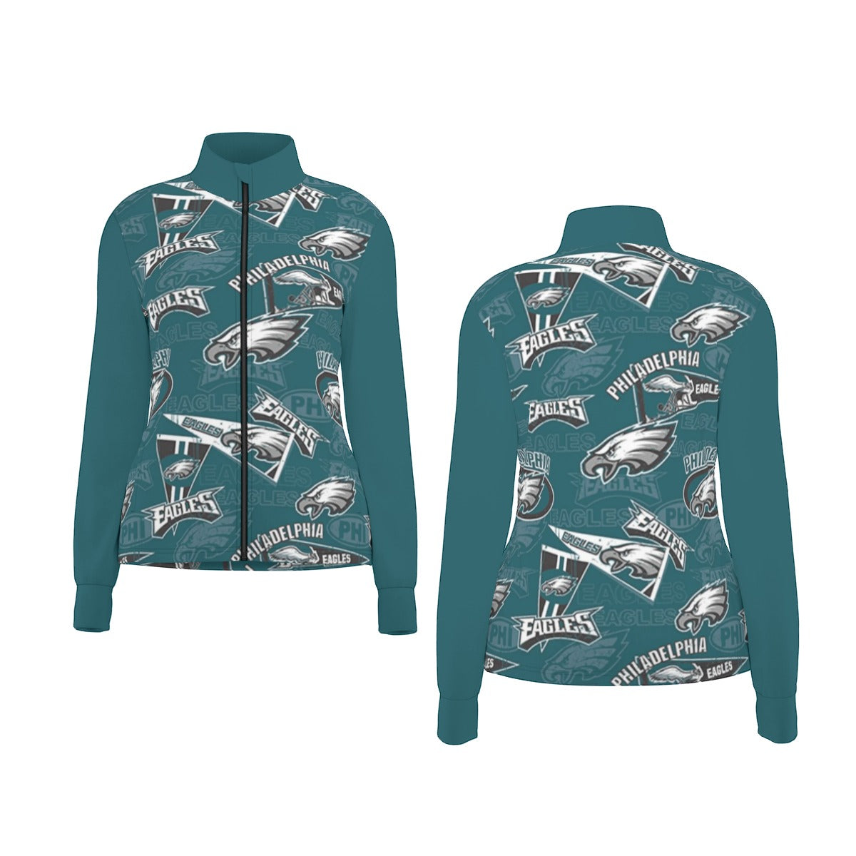 Philadelphia Football Game Day All-Over Print Women's Long Sleeve Thumbhole Jacket