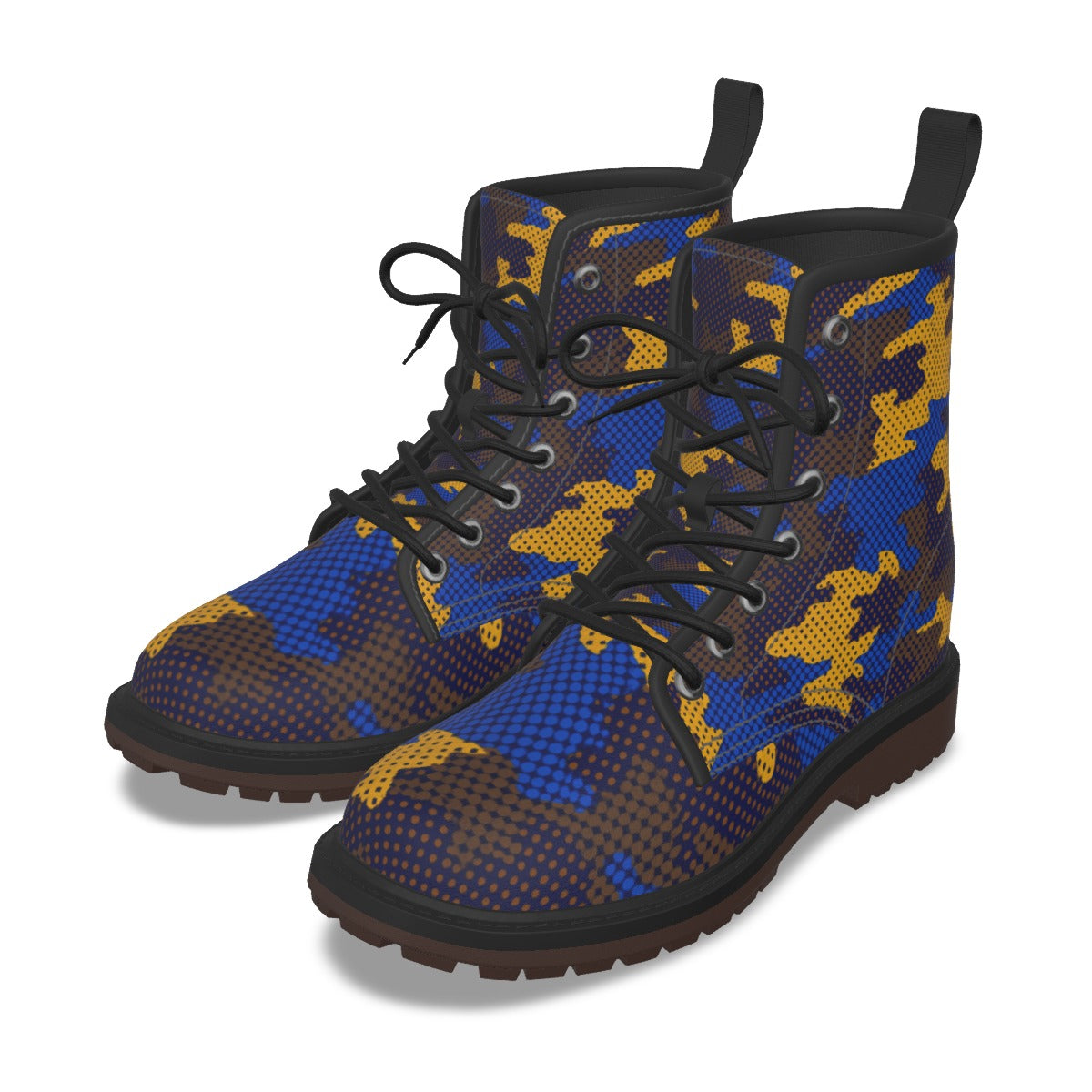 Urban Legend California Los Angeles Blue and Gold Camo Martin Short Boots – UCLA-Inspired Game Day S