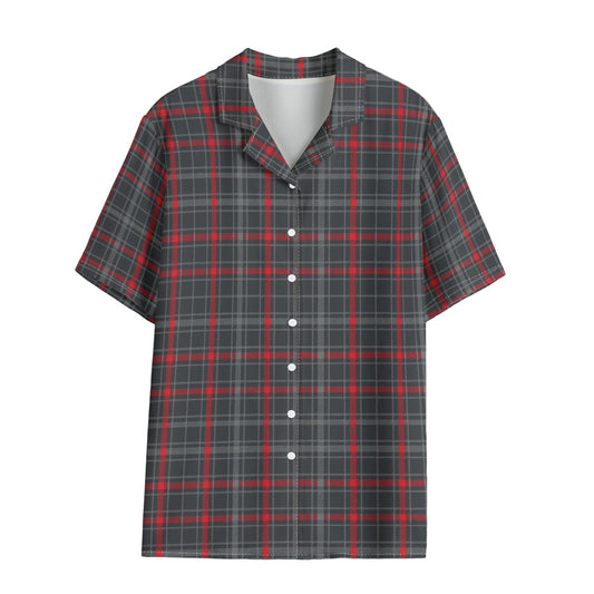 New Mexico Tartan Plaid Lobos Women's Hawaii Shirt | Rayon