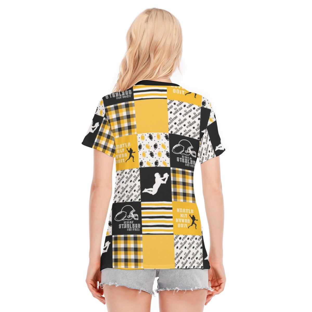 All-Over Print Women's Round Neck T-Shirt | 190GSM Cotton