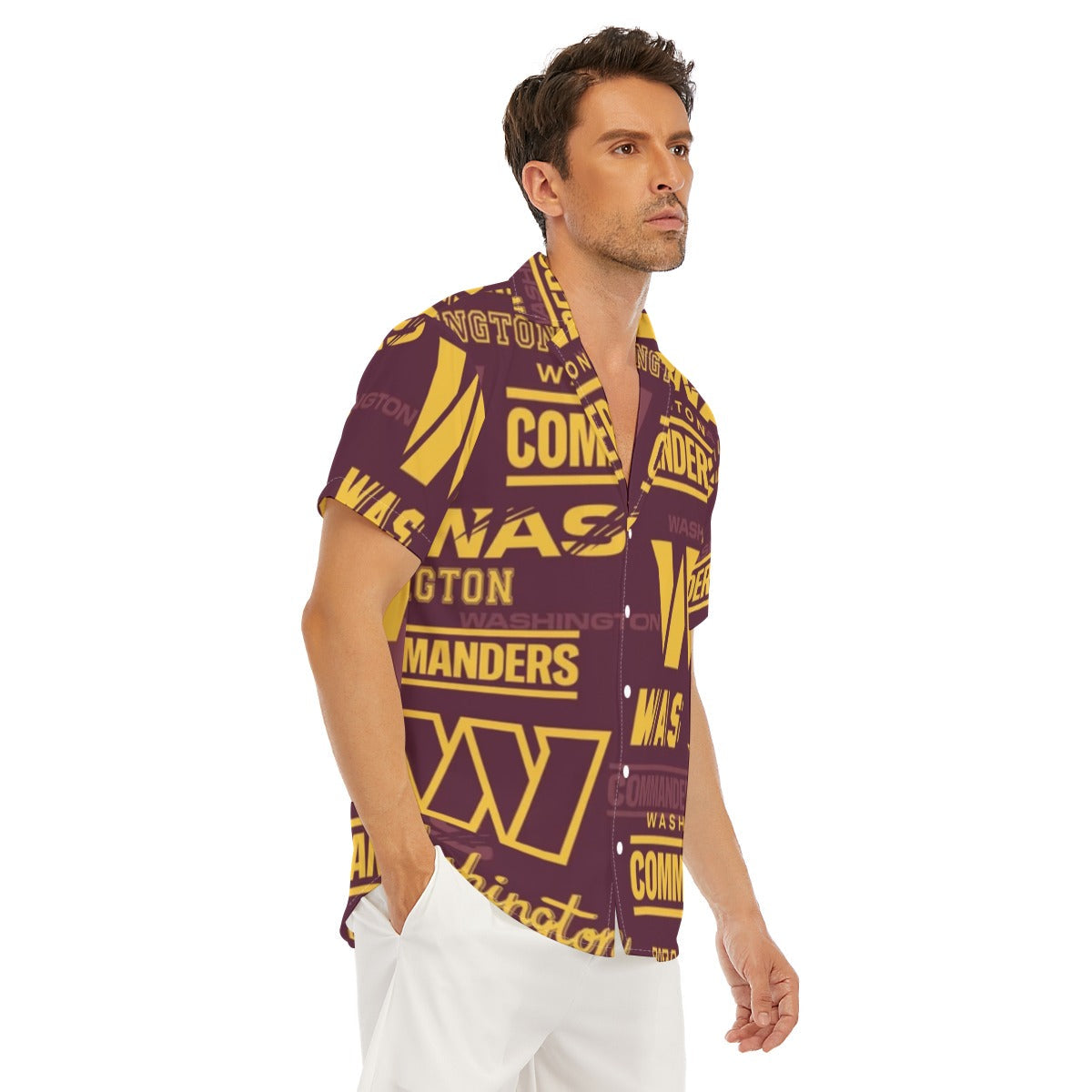 Washington Commanders Men's Deep V-neck Short Sleeve T-shirt