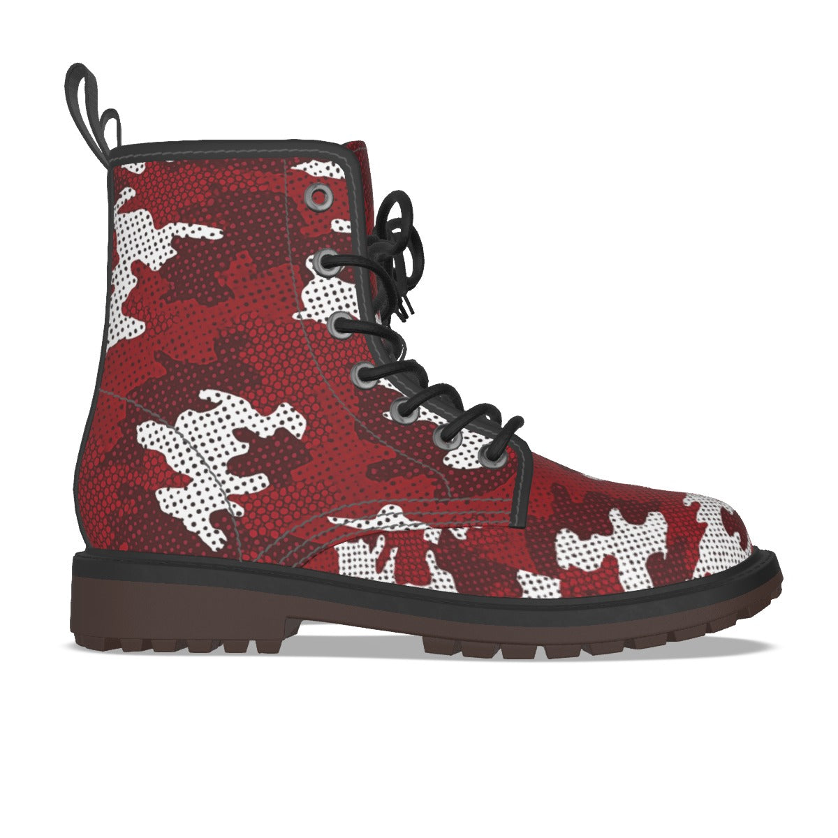 Urban Legend Oklahoma Crimson and Cream Camo Martin Short Boots – Sooners-Inspired Streetwear for Ga