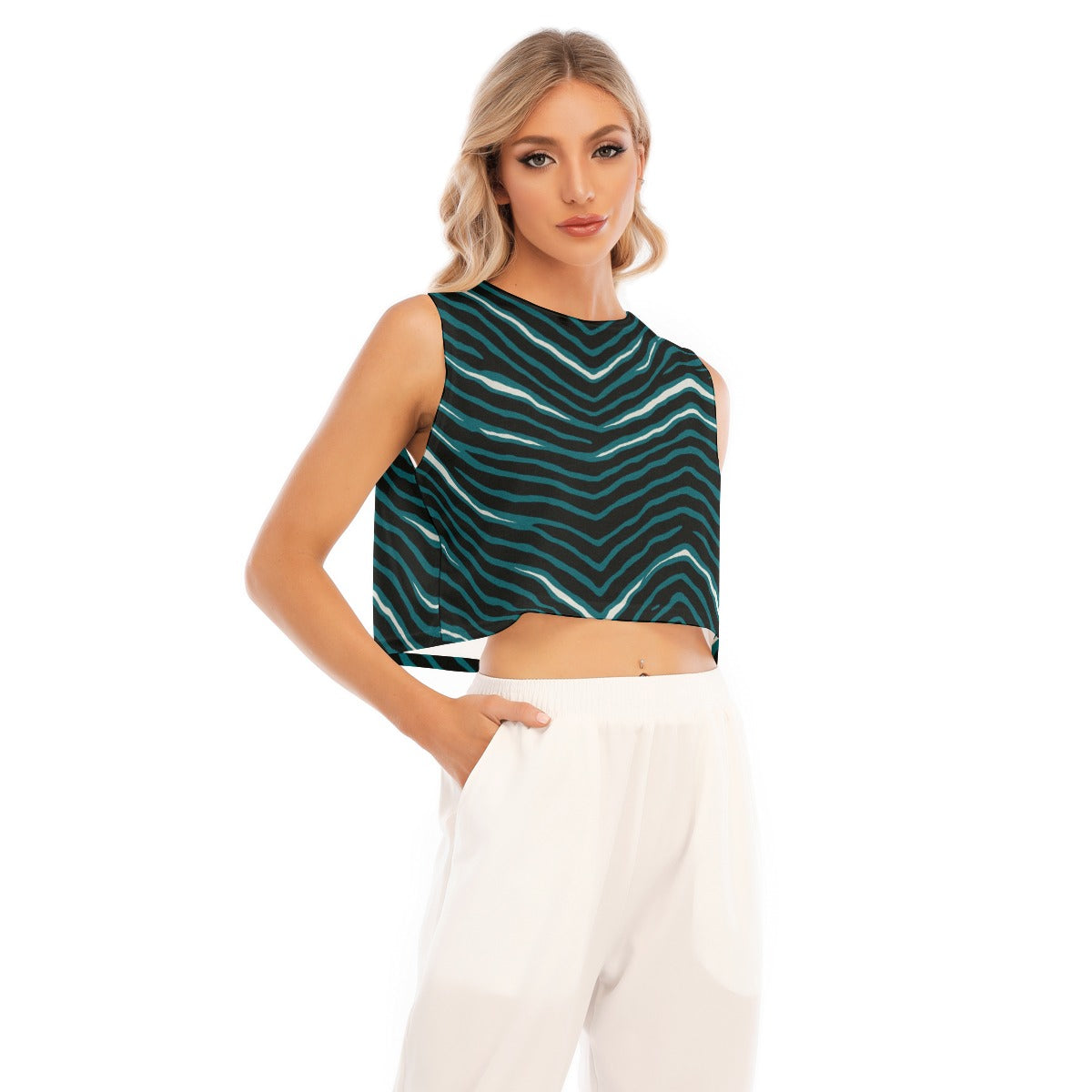 Philadelphia Football Game Day All-Over Print Women's Sleeveless Cropped Top