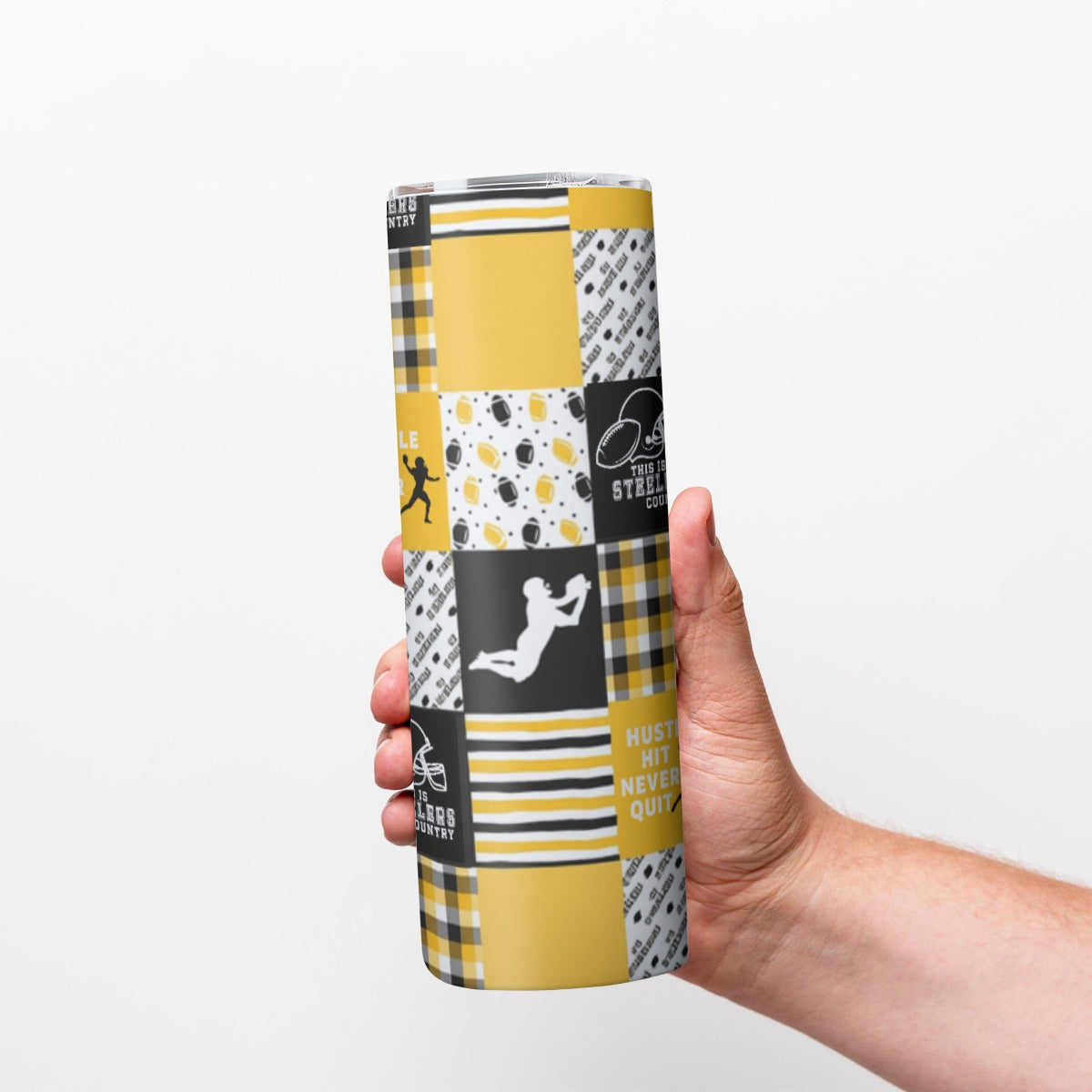 Pittsburgh Steelers Custom 20OZ Straight Cup With Sliding Lid For The USA