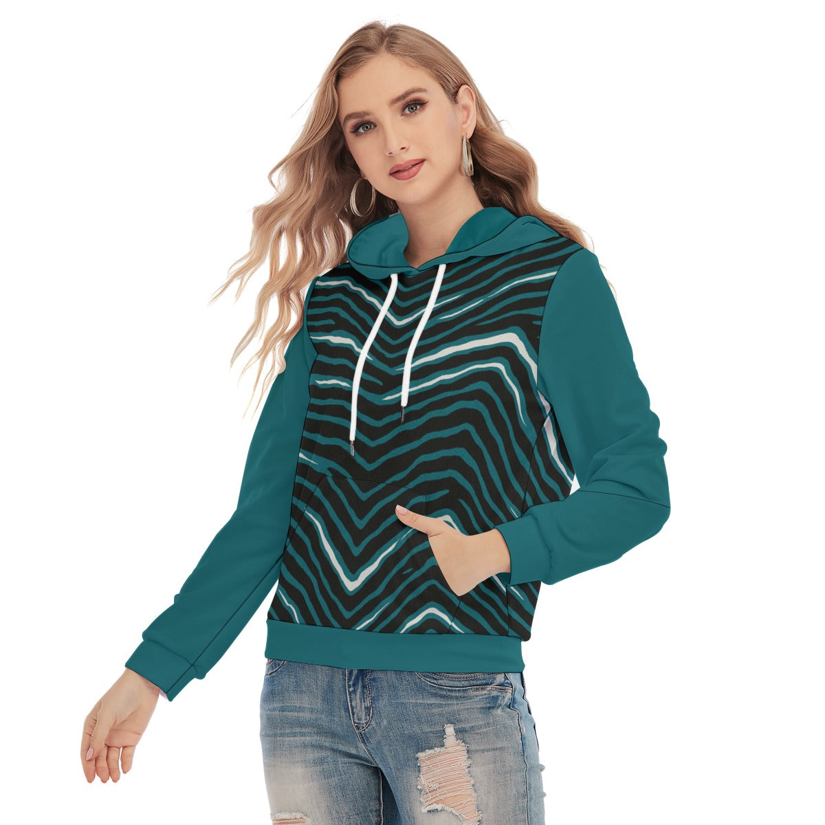 Philadelphia Football Game Day All-Over Print Women's Slim Pullover Hoodie