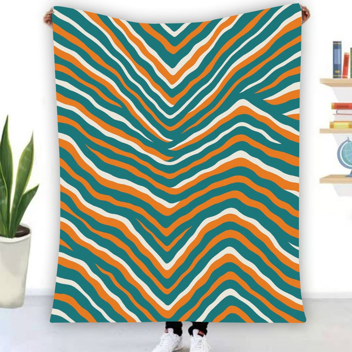 Miami Football Game Day Single-Side Printing Flannel Blanket