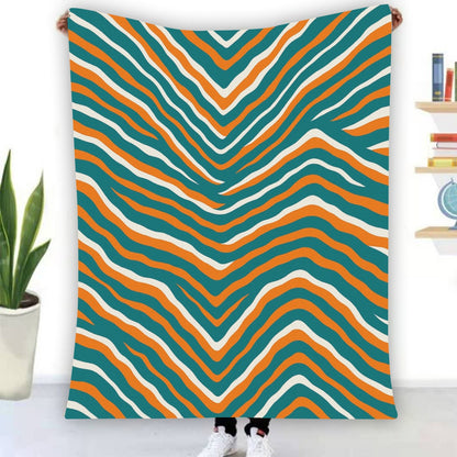 Miami Football Game Day Single-Side Printing Flannel Blanket
