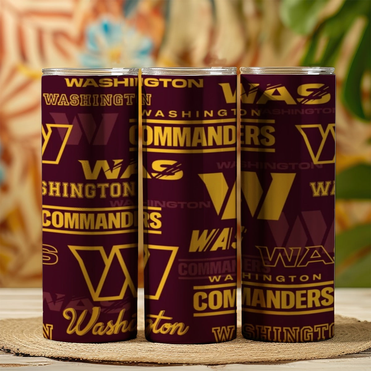 Washington Commanders Skinny Tumbler Stainless Steel with Lids 20OZ