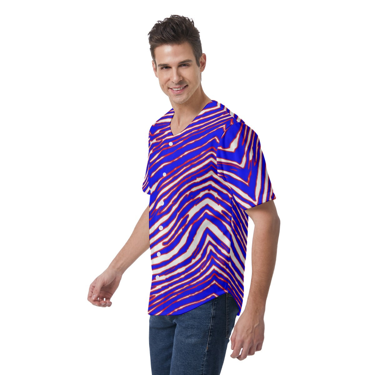 Buffalo Bills Zubaz Men's Short Sleeve Baseball Jersey
