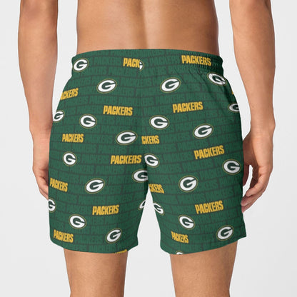 Green Bay Football Game Day All-Over Print Men's Short Boxer Briefs|115GSM Cotton poplin