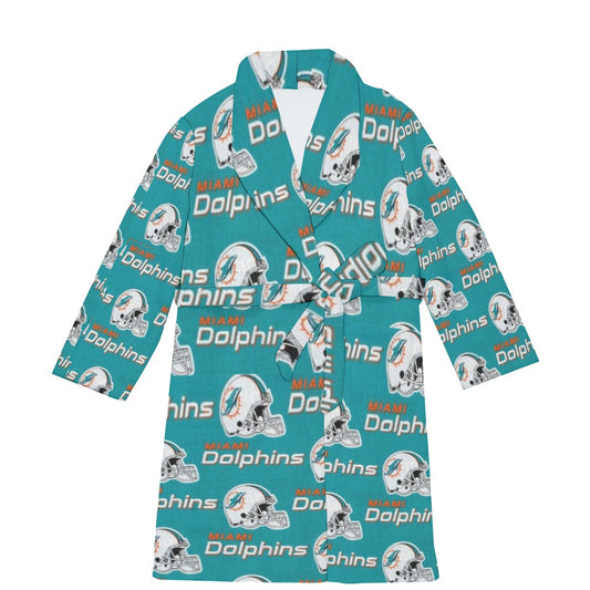 Miami Football Game Day All-Over Print Men's Borg Fleece Robe