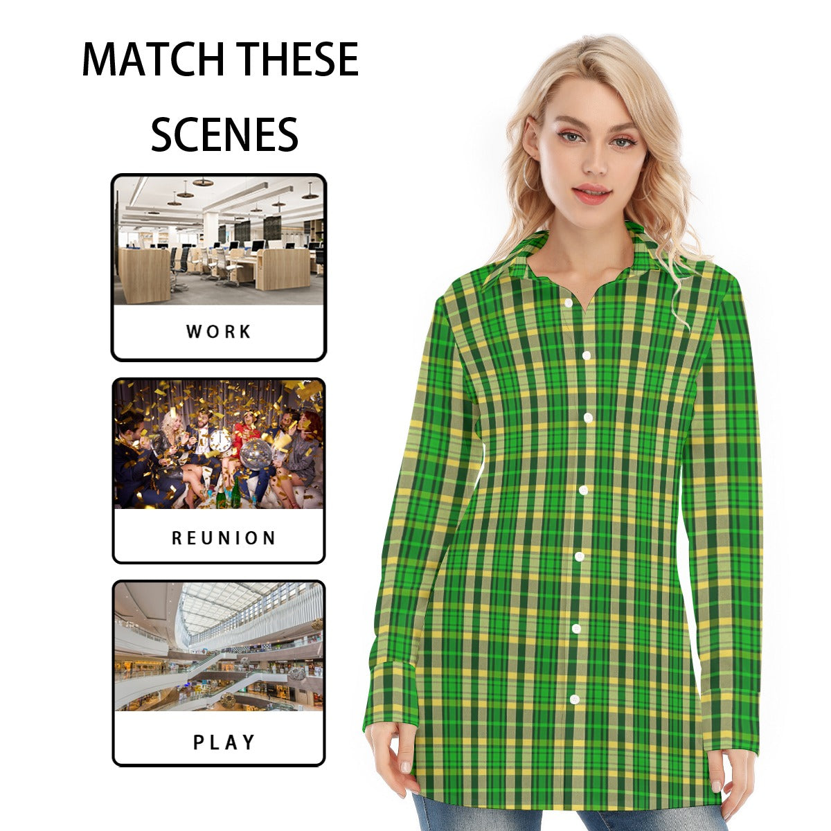 Oregon Tartan Plaid Ducks Women's Long Shirt